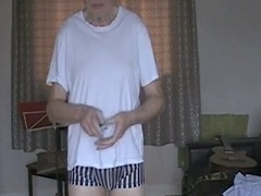 Average-bodied amateur strip down naked