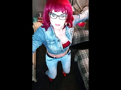 Juniper Beri UK Crossdresser wearing jeans and jacket