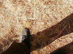 Peeing in forest