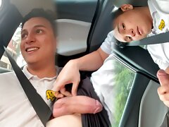 I get horny inside the uber and the driver touches my dick