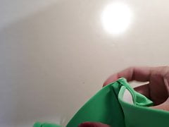 2nd cumshot green bikini