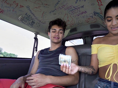 Picked up str8 twink fucks hunk's asshole in the van for cash