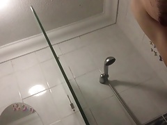 Wanking pumped cock
