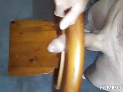 Fucking my chair so hard so wet uncut big cock
