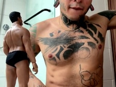 Muscle bondage, big gay, studs