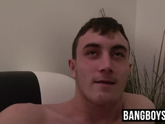 Gay dude anal drilled harshly until top creampied his asshole