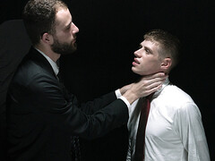 Twink gets ass spanked and hard drilled in a kinky gay game