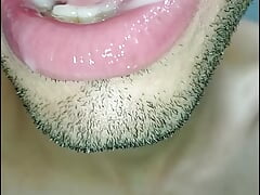 Cum in my mouth, play with your cum, and swallow it, sexy, femboy, trans, gay naughty, tongue, sloopy, six pack, fitness teen