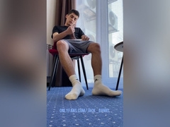 Hairy Legs White Socks Handjob