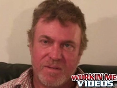 Hairy old amateur jerks off and shoots a load on his belly