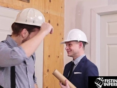 HANDBALLING INFERNO Large Hard-on Larger Knuckle Andrew s Booty Opened up on Company Time