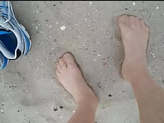 Walk in Nylon on the Beach