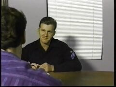 Hot stud in uniform wants to fuck his buddy on his office desk
