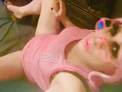 CD Krissy Sweets in pink talking dirty in high heels
