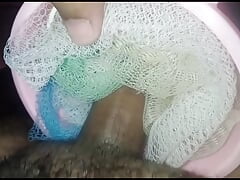 Masturbate in soft foamy skin and creampie