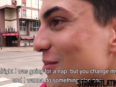 Cute young latino blows cock and barebacks for money