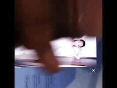 Some guy cock tributes my gf and wanks to her nudes