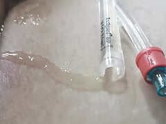 Playing with my catheter and cock 8