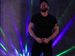 Daddy Bear Sam Black Strip Dance and Huge Cumshot