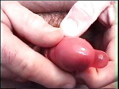 Cum into red condom