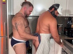 Hot gay stud muscle bears show off their daddy vibes