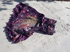 crushing wet soil on floral 11 dress