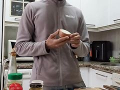 Cooking Naked And Cumming On The Food