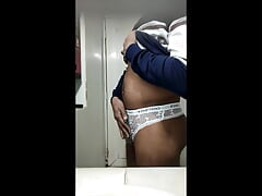 White Thong With great hand job like a  Musterbation From Stronger Penis Shot