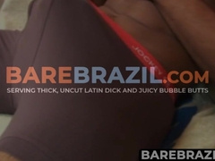 BareBrazil.com - Gabriel Black latino Gabriel strokes his thick cock squirting hard