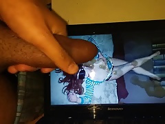 Cum tribute for seminude girl