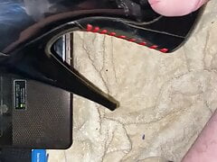 using a pleaser boot to make my cock hard