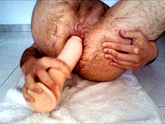 Gay gape, big dildos, gay masturbation