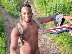 Kennie Jai gets caught strolling in the park nude and fully aroused!