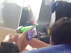 Watch my friend cumming while he's watching porn
