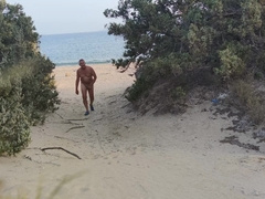 Mature Dad Stud Fellate and Spunk on Public Beach (two views) - Elder