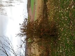 Outdoor wank and cum in public