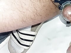 Piss in a reverse chasity cage with your urethral