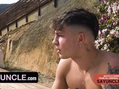 Euro Twink Sunbathing - Poolside Jerk-off Session