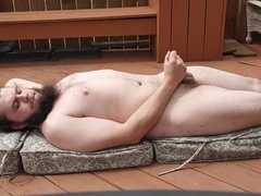 Milking on the back Deck in the Superslut Sun