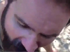 Daddy gives a facial in the woods 6