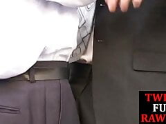 Office twink barebacks associate on the table