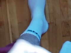 Jerking off and white socks