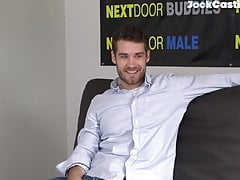 Pretty casted otter masturbates on the couch