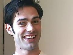 Stud strokes his cock through underwear and teases with toes