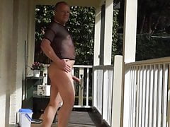 Aussie Phil showing off his hard cock and ass outside