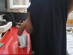 Shake his big banana for extract the White juice