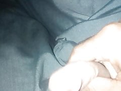 Faking Hand Job With Hard Dick