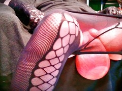 Real futanari with huge monster balls in a closeup cuckold scene featuring Bigbullballssissy