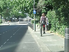 Sexy Crossdresser - Cock flash on a busy road