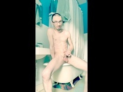 Risky roommate masturbation adventure with AIDEN TROY while he showers